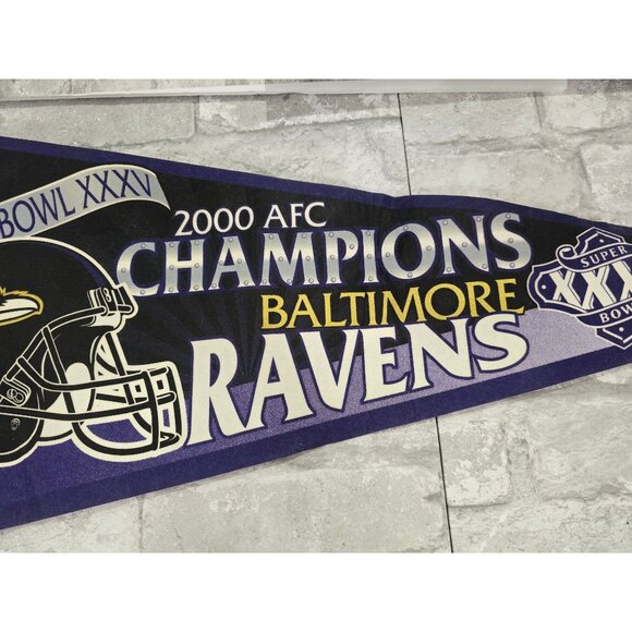 2000 Baltimore Ravens AFC Champions NFL Football Super Bowl XXXV‎ Felt Pennant - Picture 5 of 6
